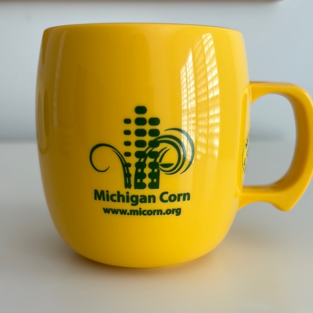 Michigan Corn Coffee Mug Midwest Farmers Summer corn plastic yellow green